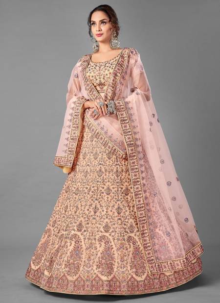 Peach Colour ARYA DESIGNS Vol 17 Exclusive Weadding Wear Georgette Thread Sequince Work Lehenga Choli Collection 6902